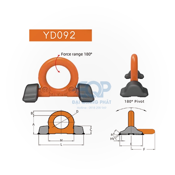 Tai cẩu hàn tải trọng 4T – 31.5T Model YD092